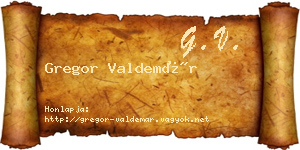 Gregor Valdemár névjegykártya